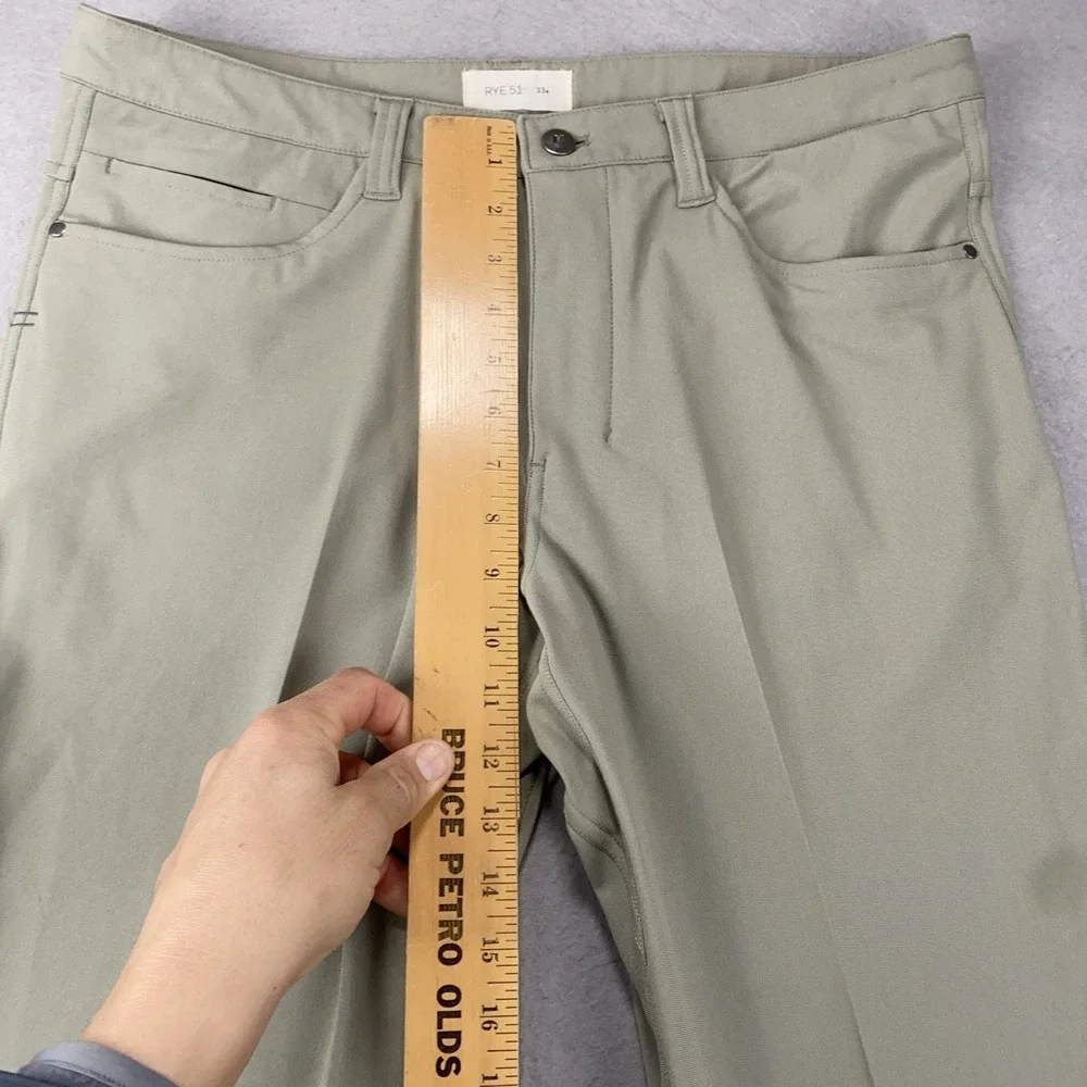 Rye 51 Voyager Mens 33x28 Green Flat Tech Blend Golf Performance Chino Pants - Picture 9 of 10